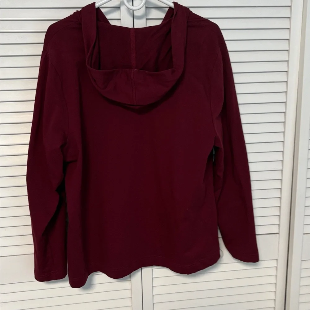 Women’s Karen Scott Sport Maroon Zip-Up Hoodie 0X - Picture 5 of 9